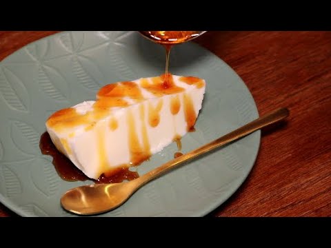 材料4つ！オーブン・卵なし🍮ミルクプリンのキャラメルソースがけ