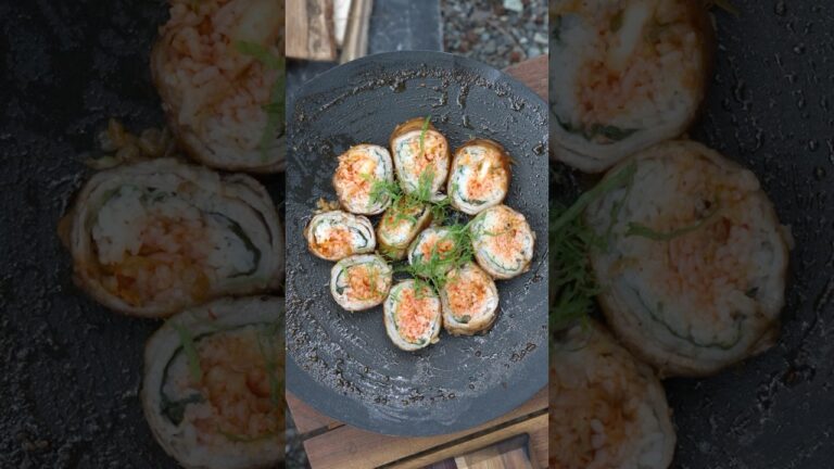 キムチ肉巻きロール（レシピは説明欄に記載）