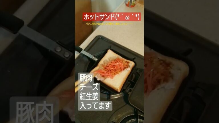 ホットサンド(*´ω｀*) #豚肉 #ホットサンド #ホットサンドメーカー #紅生姜 #簡単レシピ #料理動画