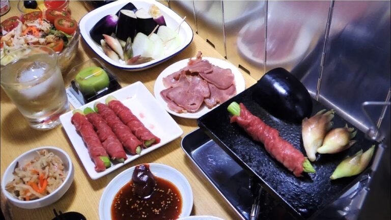 【宅飲み動画】アスパラの肉巻きとタン塩のおつまみ【昨日の晩酌】