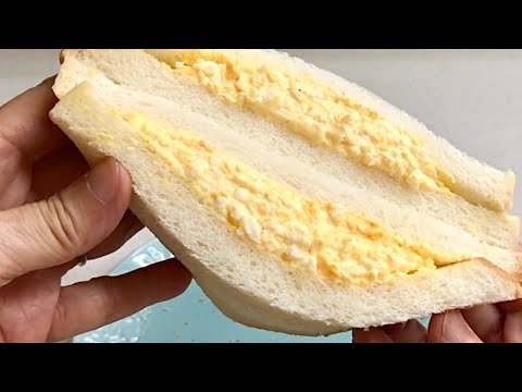 生卵から５分で たまごサンド！洗い物最少！レンジたまごサンド  レンジゆで卵  ボリューム卵サンド　簡単 弁当　タマゴサンドの作り方