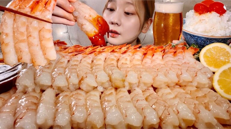 ASMR Raw Shrimp Sashimi【Mukbang/ Eating Sounds】【English subtitles】