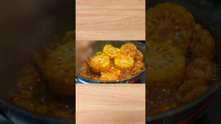 指まで美味しくなるやつです。（とうもろこしとエビのコチュ煮）#shorts