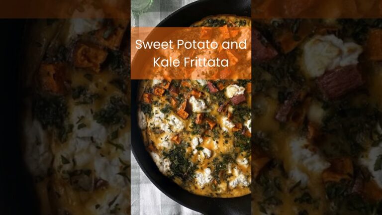 Sweet Potato and Kale Frittata #HealthyBrunch #FrittataRecipe #HighProteinMeals #DietitianApproved