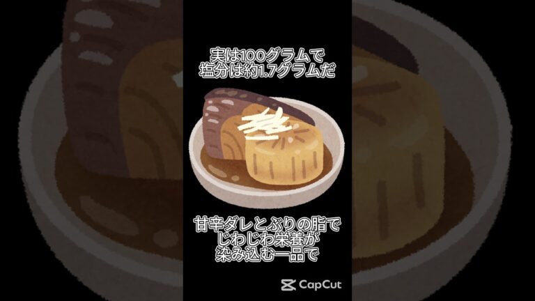 和食定番でも油断NG！ぶり大根100gで塩分1.7g⁉️ #健康 #食べすぎ注意
