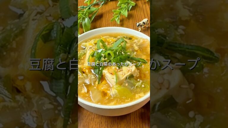 白菜と豆腐のあったかスープ🥣 #cooking #まいにちごはん #簡単レシピ #今日の晩ごはん #煮る #料理 #おうちごはん
