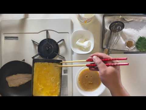 【ゆうあき】（俯瞰カメラ）焼き鯖棒寿司　甘い玉子焼き作り方2021/8/25