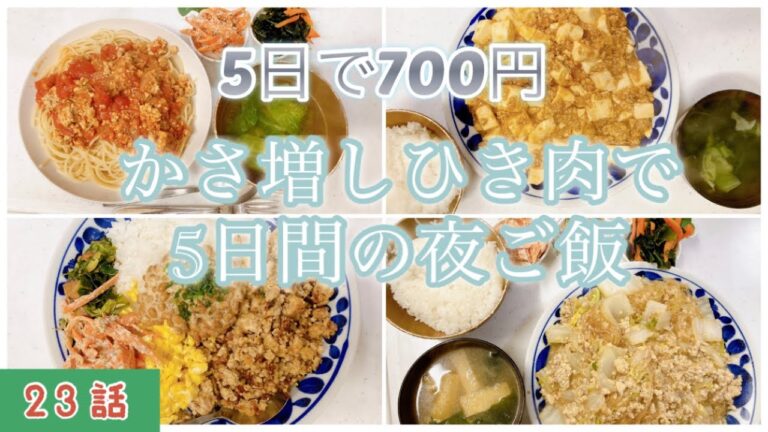 【夜ご飯】700円分の激安かさ増しそぼろでメニューを簡単に沢山作ったお話。