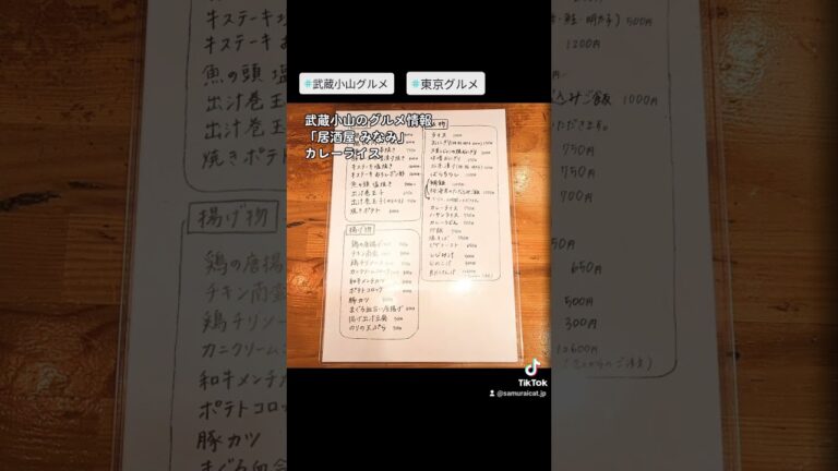 武蔵小山のグルメ情報「居酒屋 みなみ」～カレーライス～ 2022年3月26日オープン！濃厚旨味系の居酒屋カレーが美味しい！