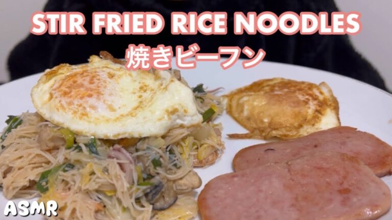 ASMR Stir-fried Rice Noodles 炒米粉,焼きビーフン,目玉焼き,スパムEating Alone｜EATING SOUNDS,NO TALKING｜MT-ASMR