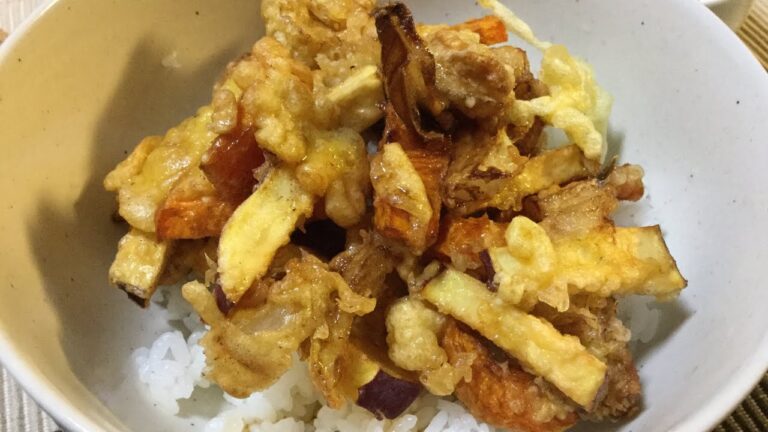 ベビーホタテと野菜のかき揚げ丼の作り方教えます❤️何が美味いって自家製タレですね😄😋wwwww