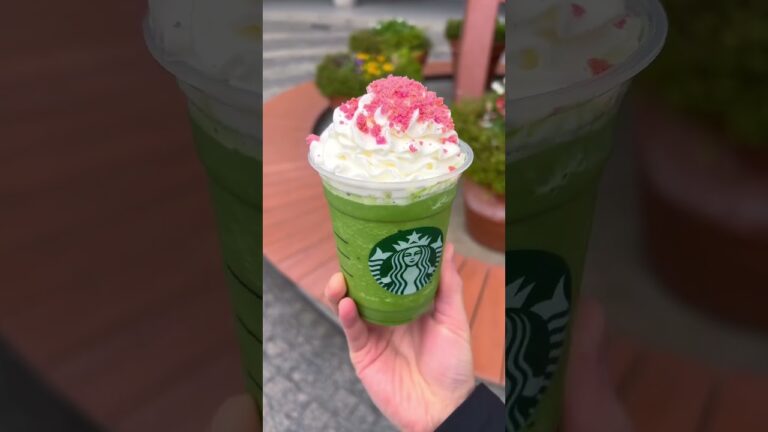 スタバ今日発売のさくら抹茶フラペチーノ🌸🍵最近新作の出るペース早すぎる！ #スタバ #スタバ新作