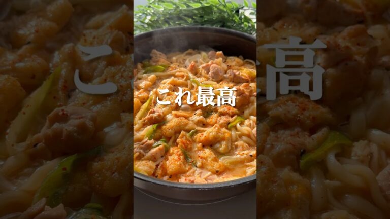 汁まで飲み干す…コク旨すぎる鶏もも味噌うどん【フライパンで超簡単】