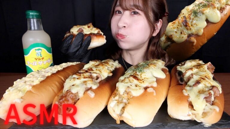 ASMR/咀嚼音 究極のサンドイッチ（ガーリックシュリンプ・牛カルビ・照り焼き・卵サンド） open sand【日本語字幕/MUKBANG/EATING SOUND】