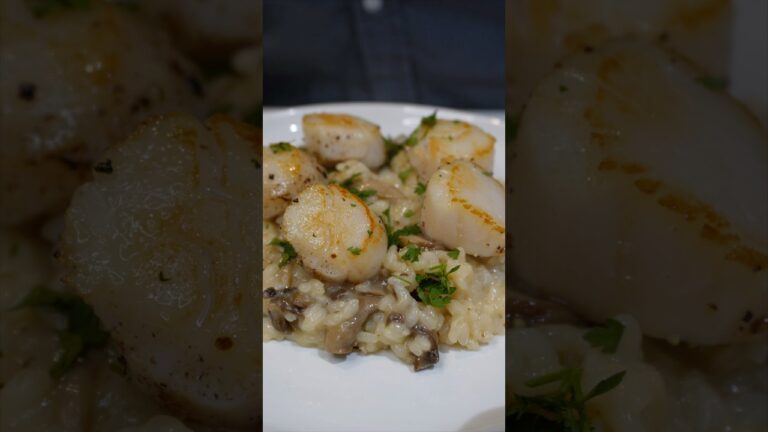 これを作ればモテる マッシュルームリゾット Mushroom Risotto with Pan Seared Scallops 😍