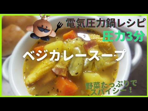 ベジカレースープ🥕圧力3分 野菜たっぷりスパイシーなスープ＊電気圧力鍋レシピ¨56