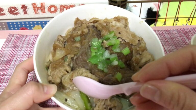 新玉ねぎを使ったお肉どんぶりを食べる動画 咀嚼音 【あきねねちゃんねる】