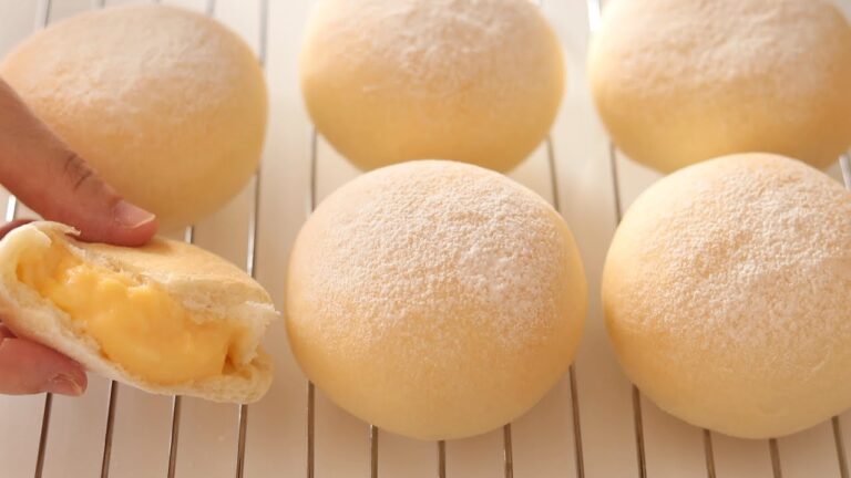 ふわもち♡白いカスタードクリームパンの作り方／Custard Cream Bread recipe