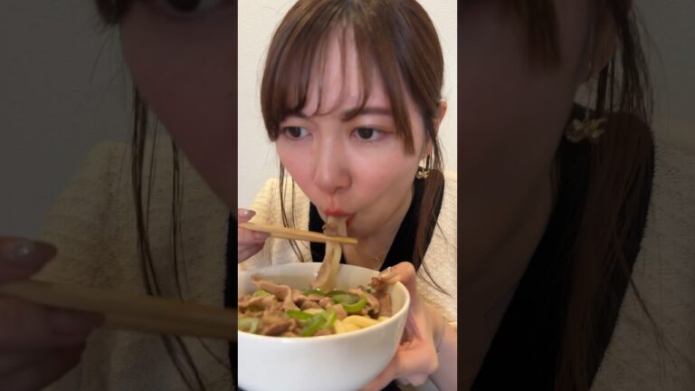 身体の中に肉うどん入れてあげてみた #Shorts