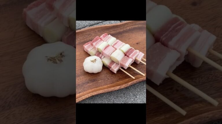 【アウトドア】BBQ/バーベキュー！簡単！美味い！ネギマ＆ニンニクの胡麻油アヒージョ風！コレが美味い！