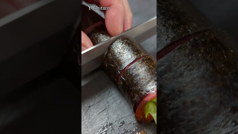 究極☆激ウマおつまみ巻物完成!!【本マグロとイクラの海苔巻き】《maguro to ikura norimaki(Seaweed roll with tuna and salmon roe) 》
