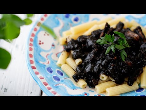 シチリア風イカスミパスタ◆スルメイカ1杯で2皿分◆◆Pasta al Nero di Seppia (Squid Ink Sauce)◆◆