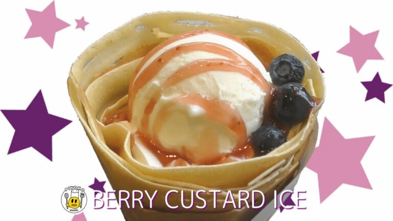 生地がほんのりと焦げた食感がくせになるおいしさ！ベリーカスタードアイスクレープ