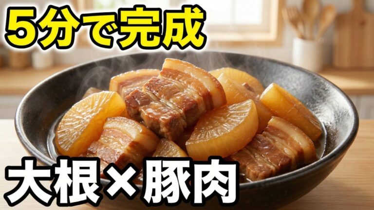 【煮るだけ5分】大根×豚バラの味噌煮込み｜簡単・節約おかず