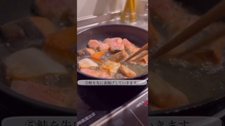 【簡単レシピ】鮭と蓮根の南蛮焼き♡#short#簡単レシピ#手順10個だけ#鮭レシピ#nano