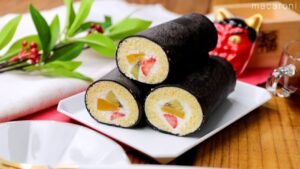 【恵方巻きロール】見た目もかわいい恵方巻き風ロールケーキ！デザートに♪