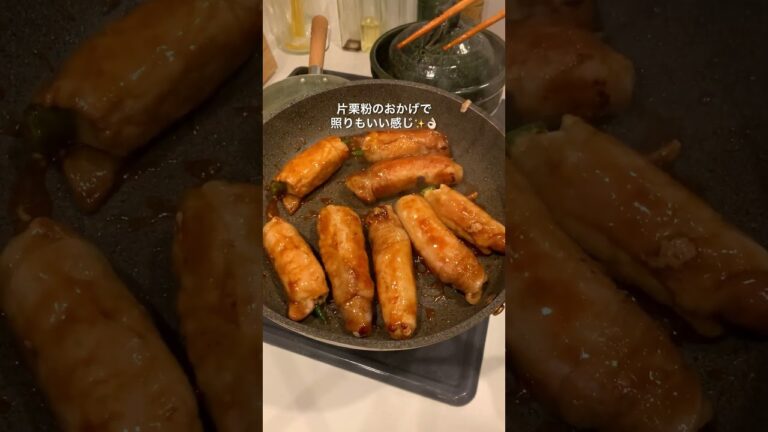 仕事終わり30分で作る2人暮らしの夜ごはん🌙山芋とオクラの肉巻き編 #簡単レシピ #自炊 #2人暮らし #料理 #夜ごはん #豚肉レシピ