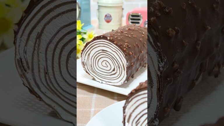 チョコレートクレープロールケーキ chocolate crepe roll cake  #簡単レシピ #hiromarucooktv #recipe #料理