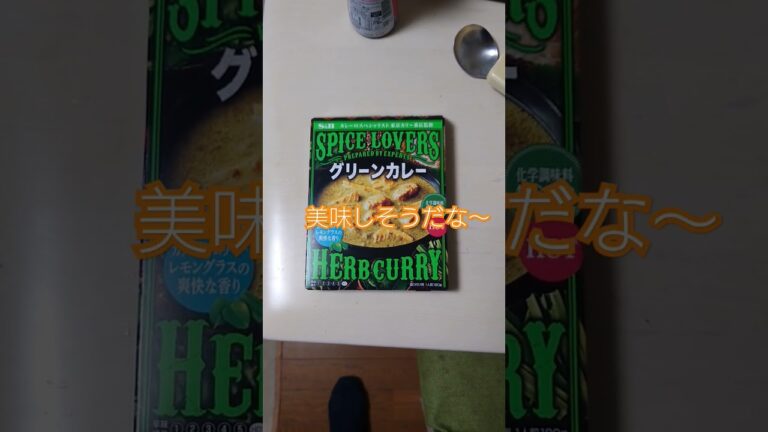 これから夕飯に食べるレトルトのグリーンカレーの紹介