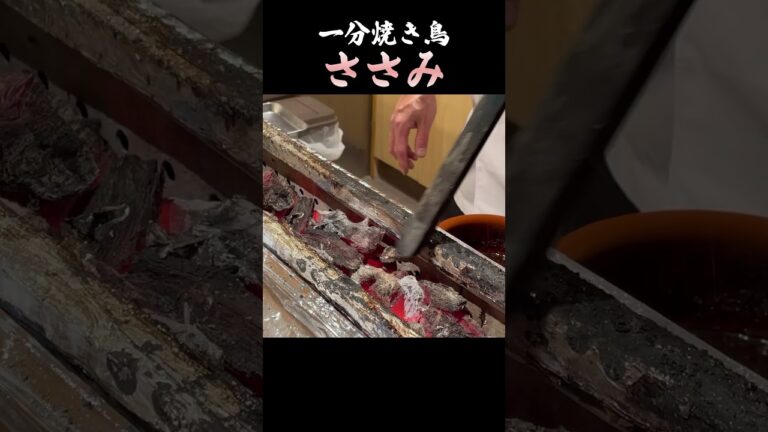 日本橋とり慶 ささみの串うち〜焼きまで 日本橋焼き鳥屋のささみの仕込みです #日本橋とり慶 #日本橋焼き鳥 #shorts #かぶり #うちもも #キンカン #すじ #ちょうちん #yakitori