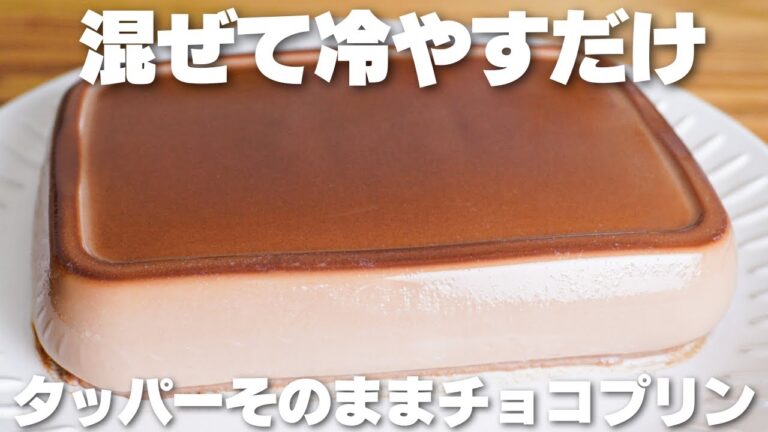 【材料3つ】混ぜて冷やすだけ！タッパーそのままチョコプリン作り方！【卵、生クリーム、バター不使用】