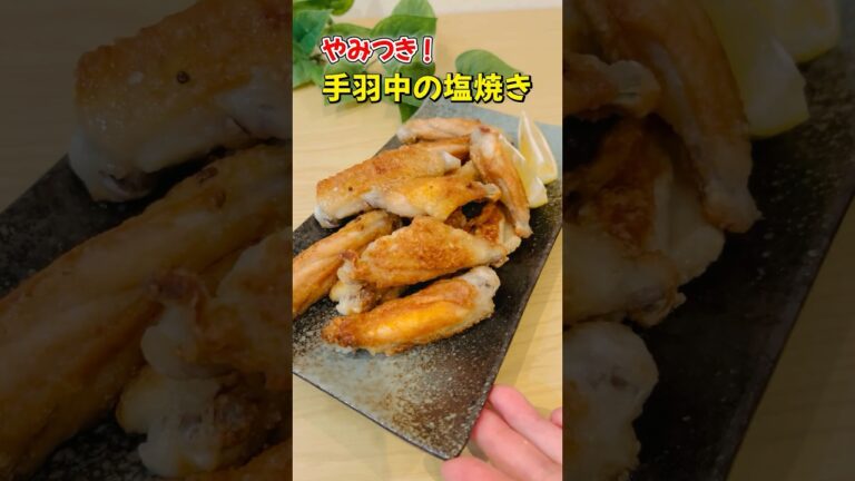 【無限手羽中】味付けは塩とにんにくだけ！やみつき！手羽中の塩焼き！#やみつきレシピ #おつまみレシピ #簡単レシピ #手羽中の塩焼き #管理栄養士レシピ