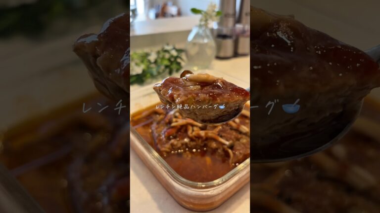 レンチン絶品煮込みハンバーグ🤎レシピはコメント欄に✍️
