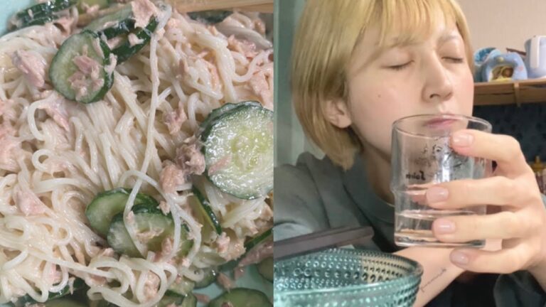 素麺サラダと日本酒で、夏を先取りする晩酌