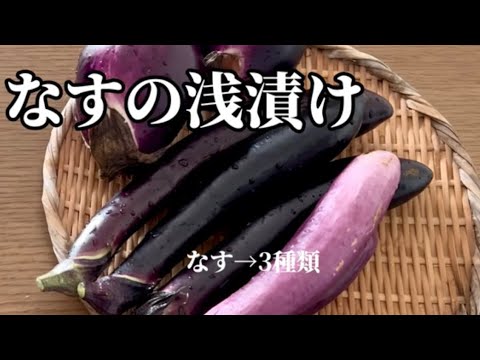 【なすの浅漬け‥】なす3種類を使って簡単漬物‥すぐに出来ます