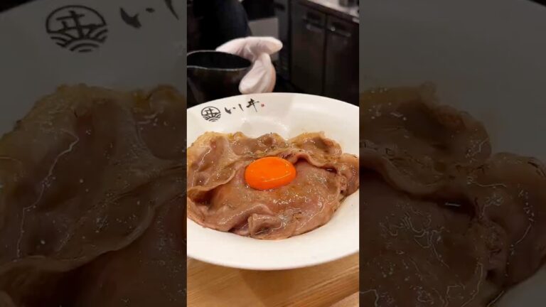 朝から行列のできる和牛すき焼き釜玉うどん #japanesefood