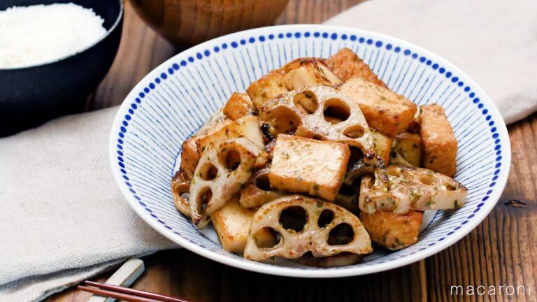 【れんこんと厚揚げの海苔マヨ炒め】作り置きにも！ボリュームおかず♪