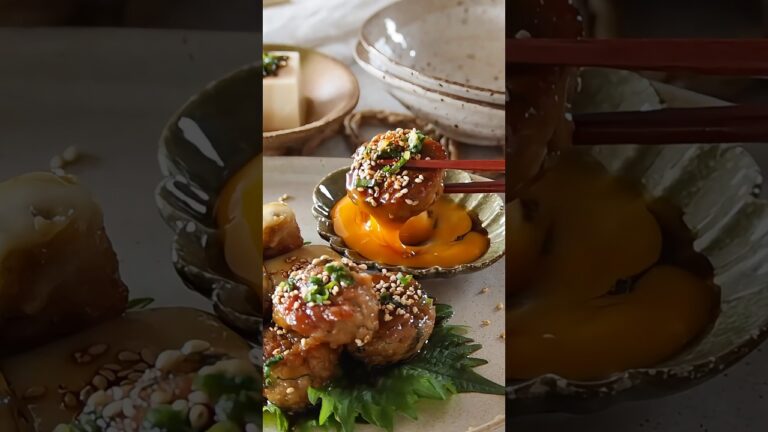 蓮根と大葉のふっくら豆腐つくね。