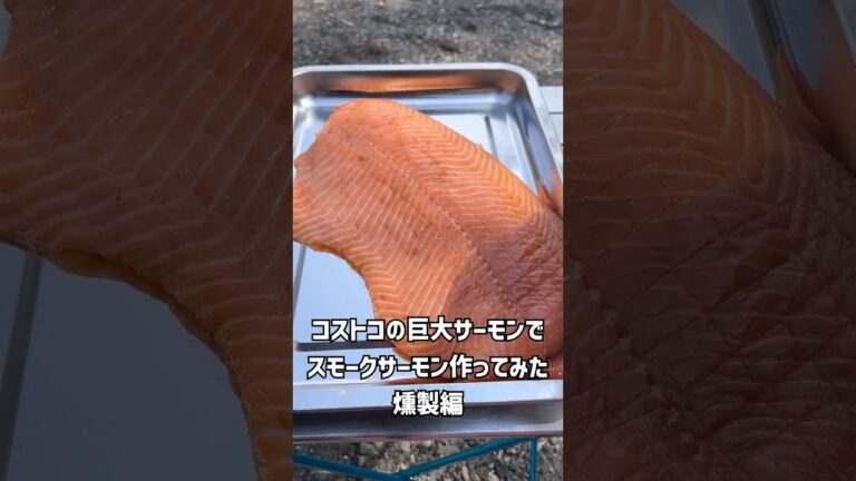 コストコの巨大サーモンでスモークサーモン作ってみた【燻製編】#shorts #サーモン#スモークサーモン#コストコ#巨大サーモン#巨大スモークサーモン