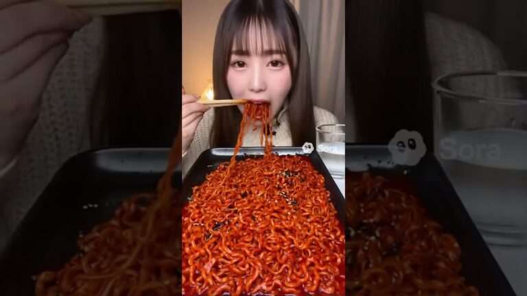 ASMR|大量のブルダック食べるよ🩷 #asmr #ご飯 #咀嚼音 #大食い #飯テロ #mukbang #ブルダック