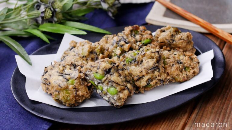 【ひじきと豆腐の落とし揚げ】豆腐とひじきで栄養満点！もちもち食感♪