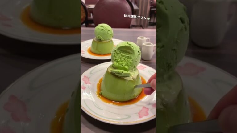 食べ方が難しすぎた抹茶プリン！まんまるな濃厚抹茶アイスがトッピングされてて絶品🍮 #Attachment2nd