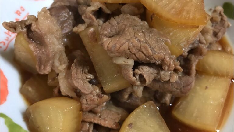 牛肉と大根の煮物 濃い目の味付け 大根に牛肉の味がしみしみ レシピは概要欄に記載しています