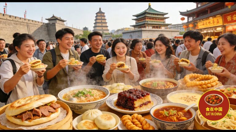 《长安烟火·市集寻味图鉴》西安六大本土美食高地:红专南路早市的豆浆油条、焦岱古镇的大集，韦曲老街的汉中核桃馍、纺织城的砂锅孜然夹馍、西仓门的小炒泡馍、东仓门的香酥牛肉饼！