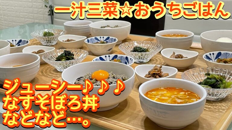 【晩ごはん】夏野菜を美味しく食べる‼️😋ジューシー♪♪♪なすそぼろ丼🥢などなど…｡