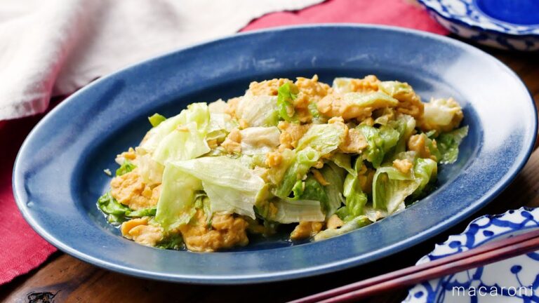 【ふわふわ卵とレタスの中華炒め】レタスのシャキッと食感！オイスターソースでやみつきになる味付け♪｜macaroni（マカロニ）